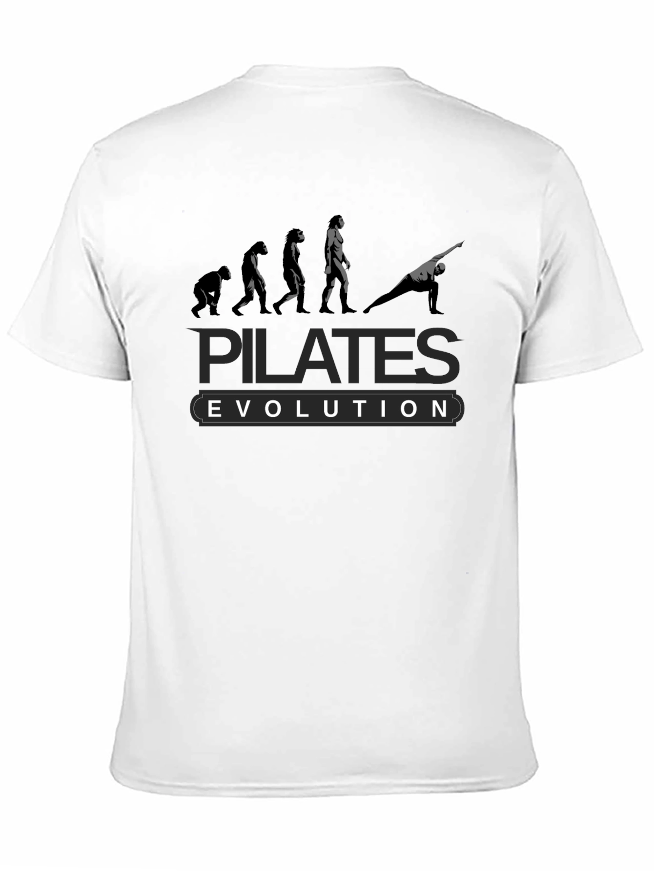 Pilates Evolution T-Shirt: Fitness and Humor