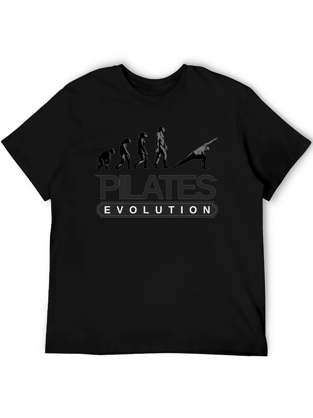 Pilates Evolution T-Shirt: Fitness and Humor