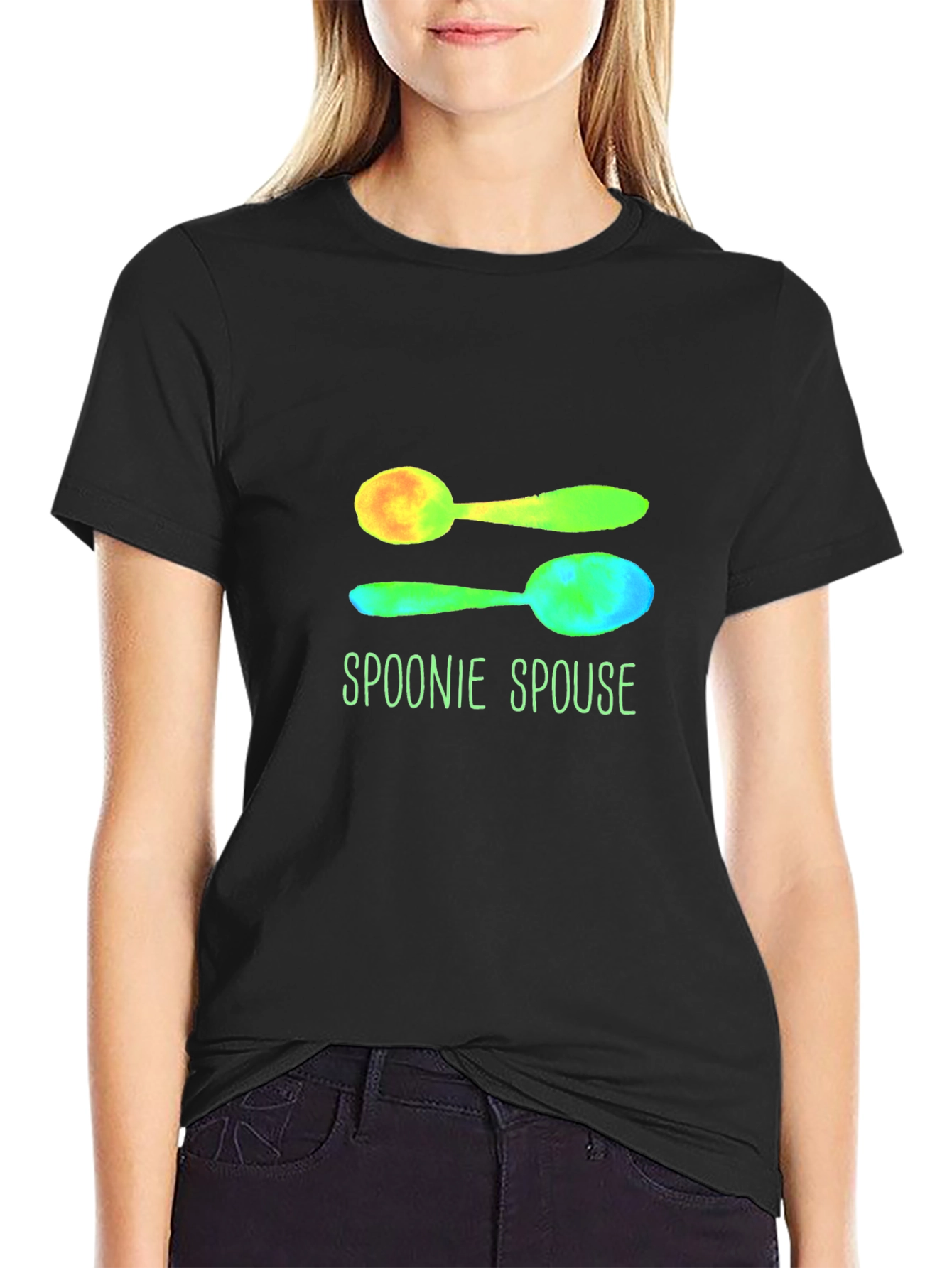 Spoonie Spouse Graphic Tee - Black Cotton T-Shirt