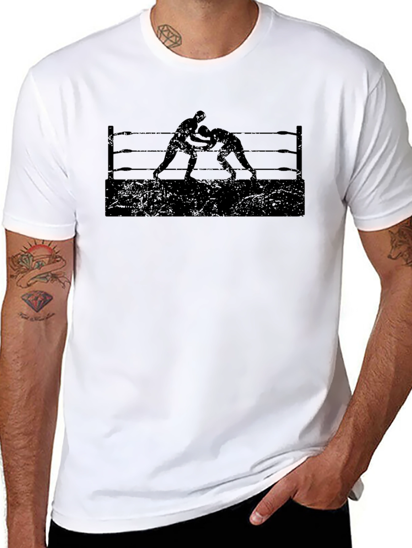 Wrestling Ring Black Graphic Tee