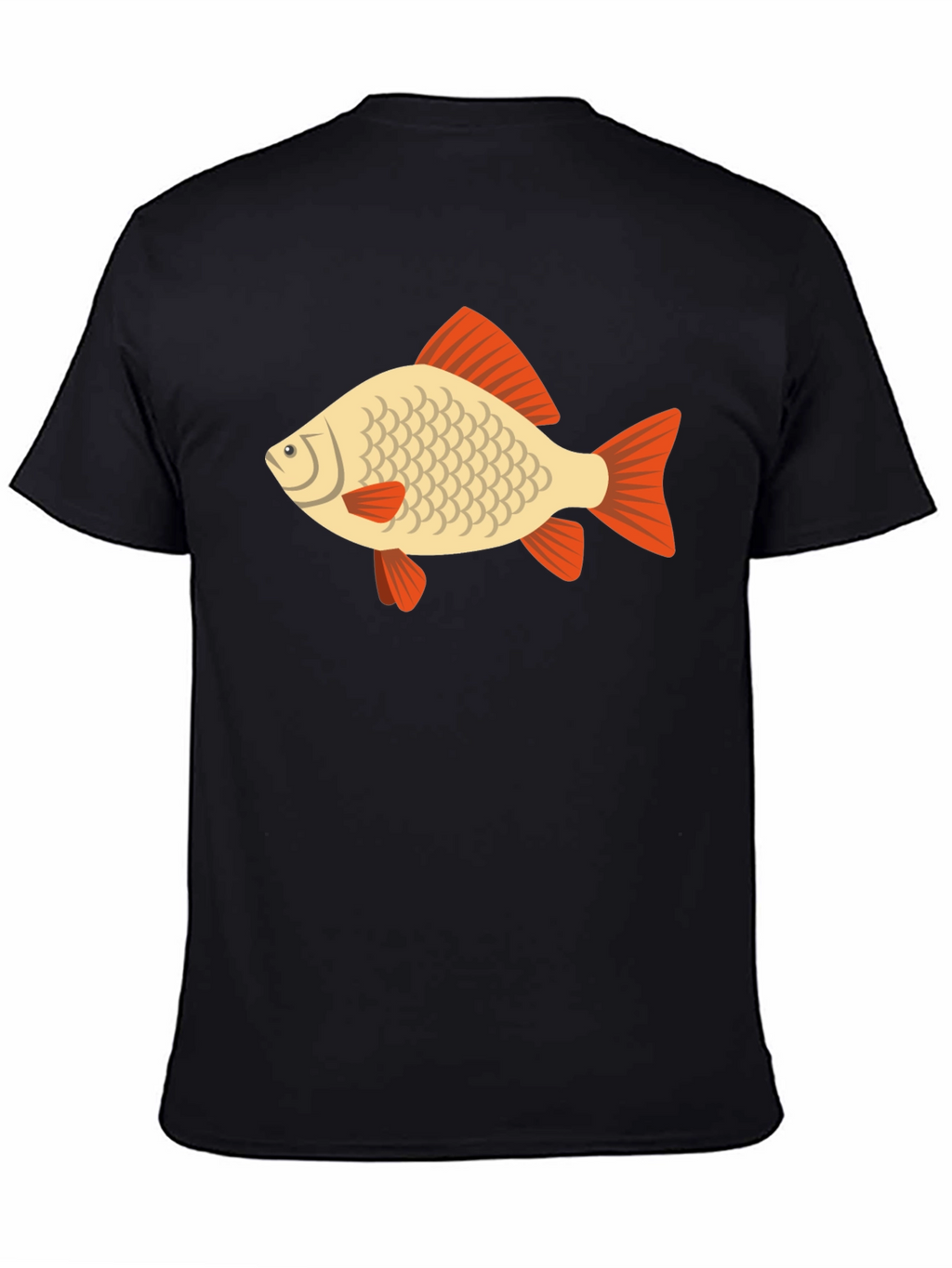 Fish Graphic Tee - Black Cotton Casual T-Shirt