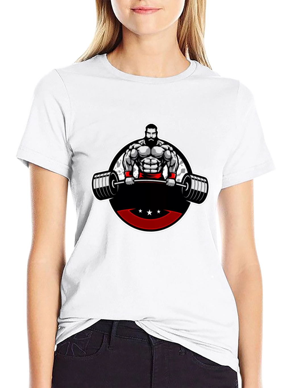 Mens Black Graphic T-Shirt - Weightlifter Design