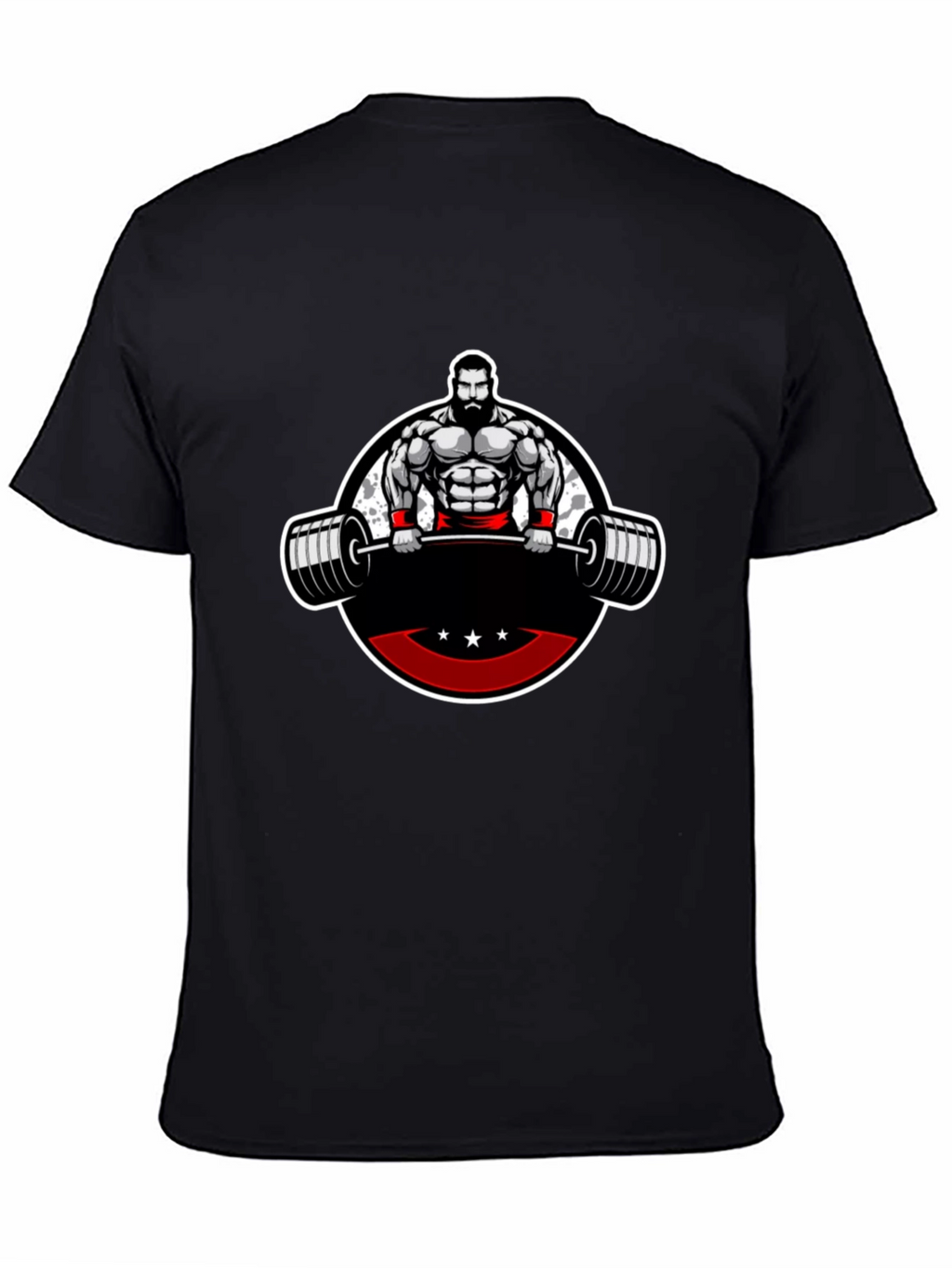 Mens Black Graphic T-Shirt - Weightlifter Design