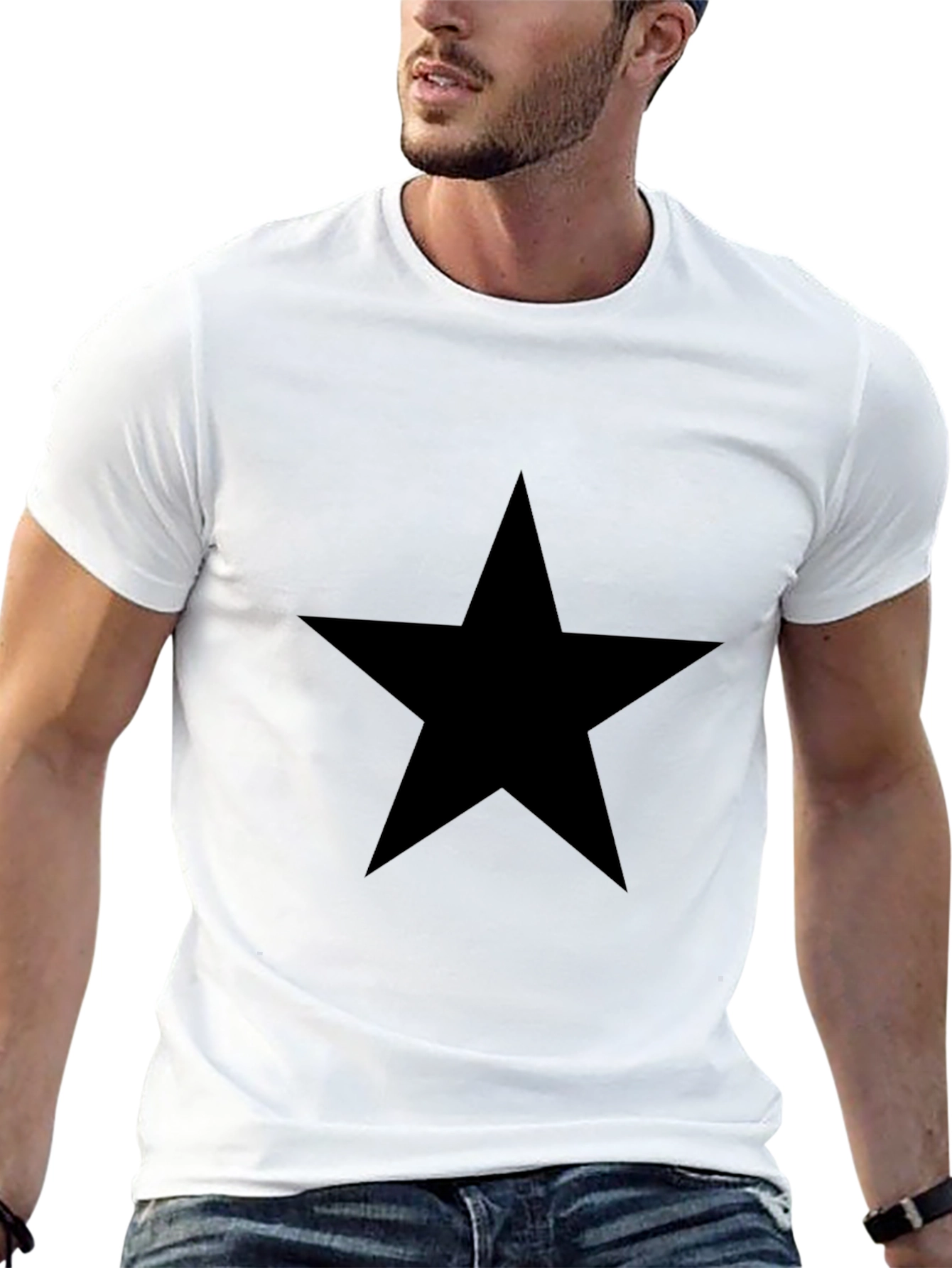 Black Star Graphic Tee - Mens Casual Shirt