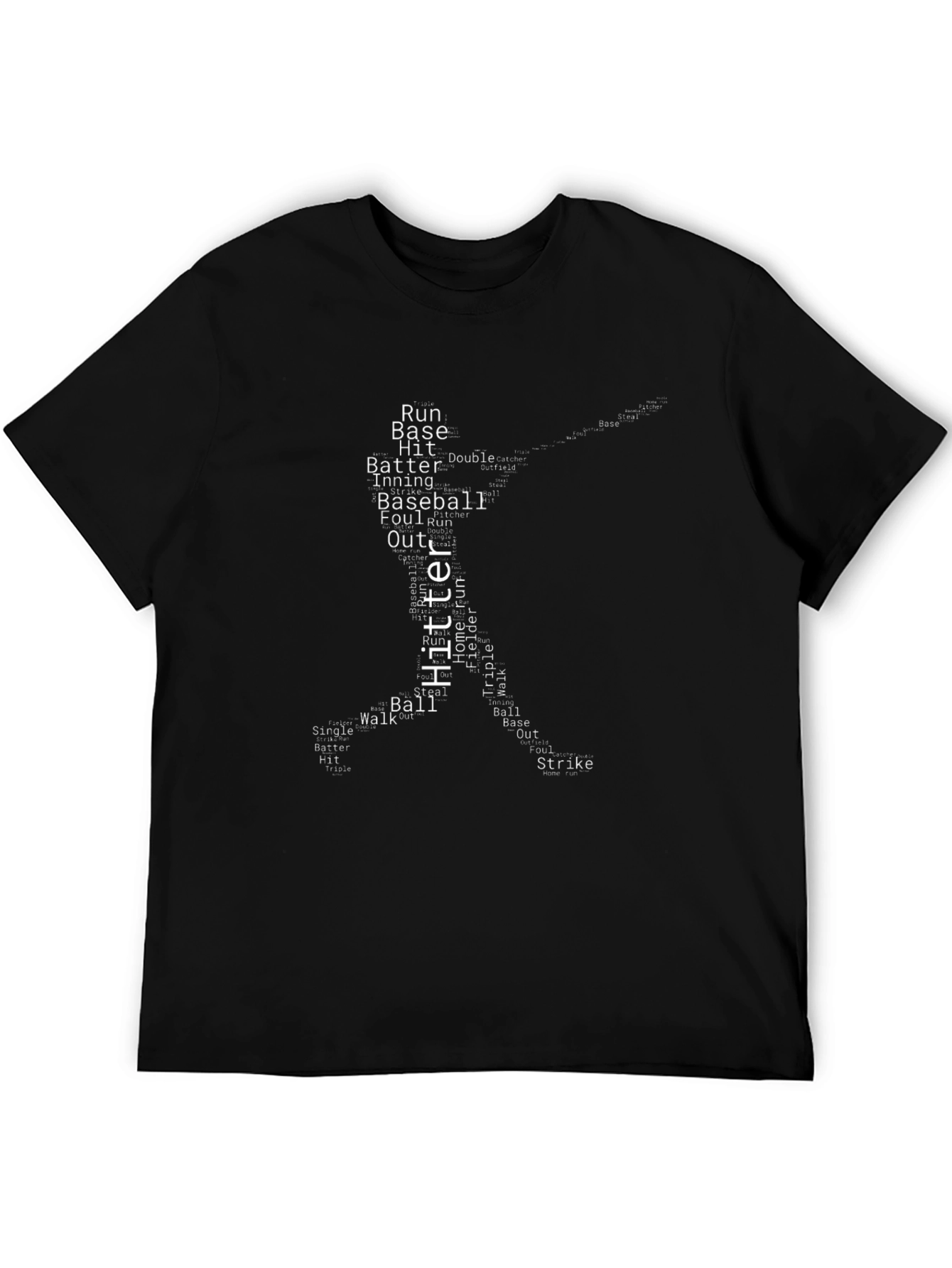 Baseball Hitter Word Art T-Shirt
