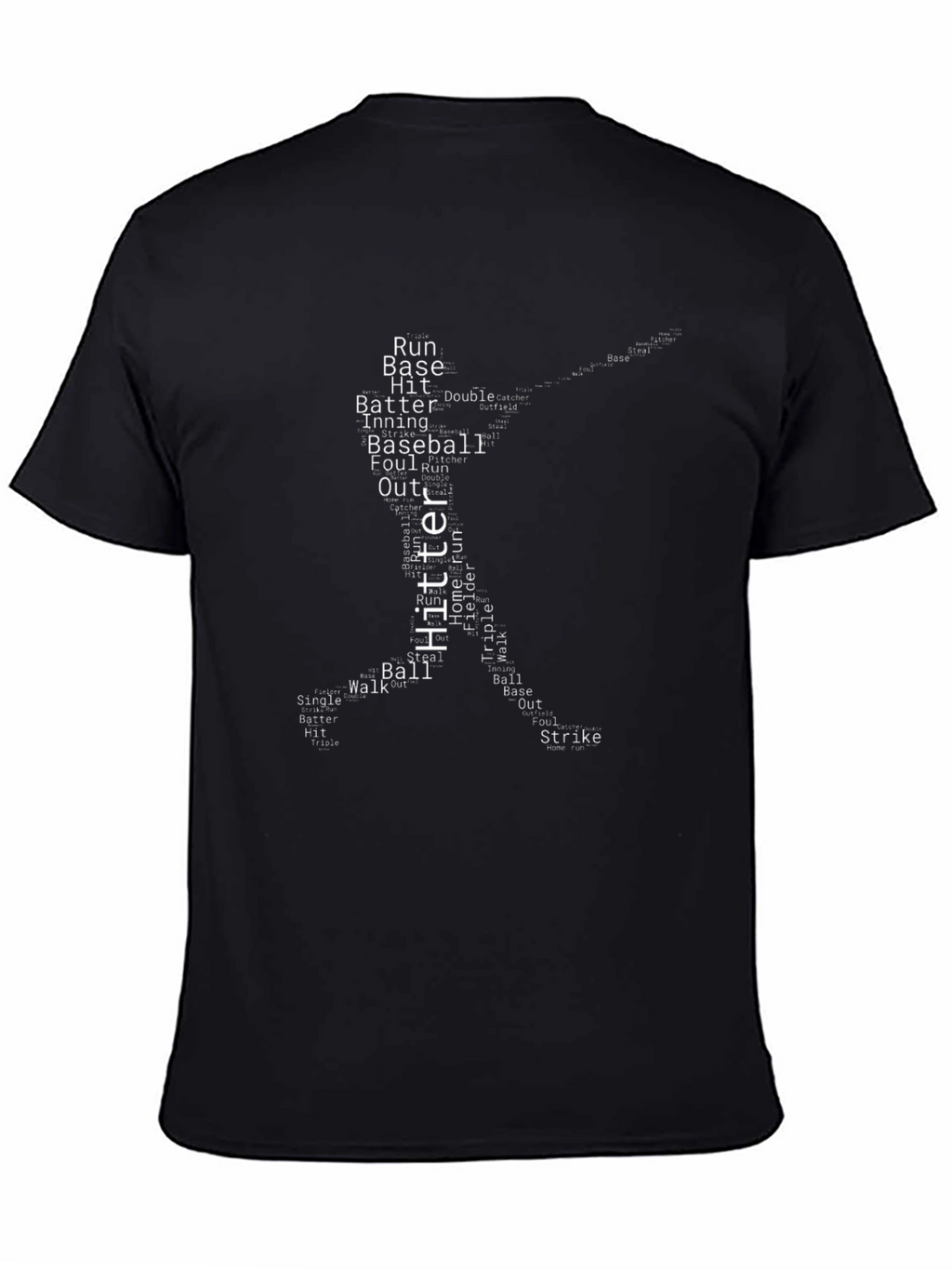 Baseball Hitter Word Art T-Shirt