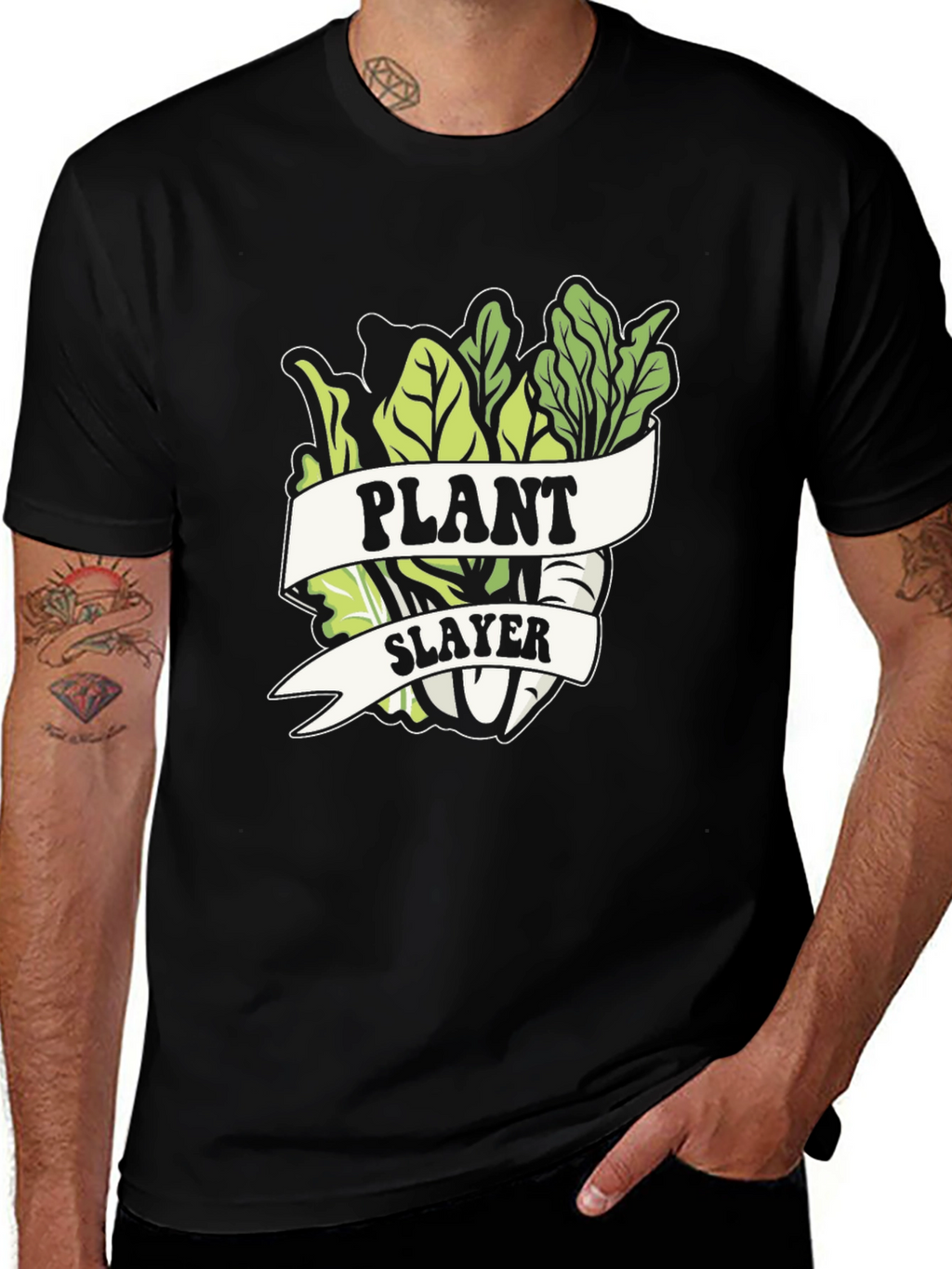 Plant Slayer Graphic T-Shirt - Vegetarian Humor Tee