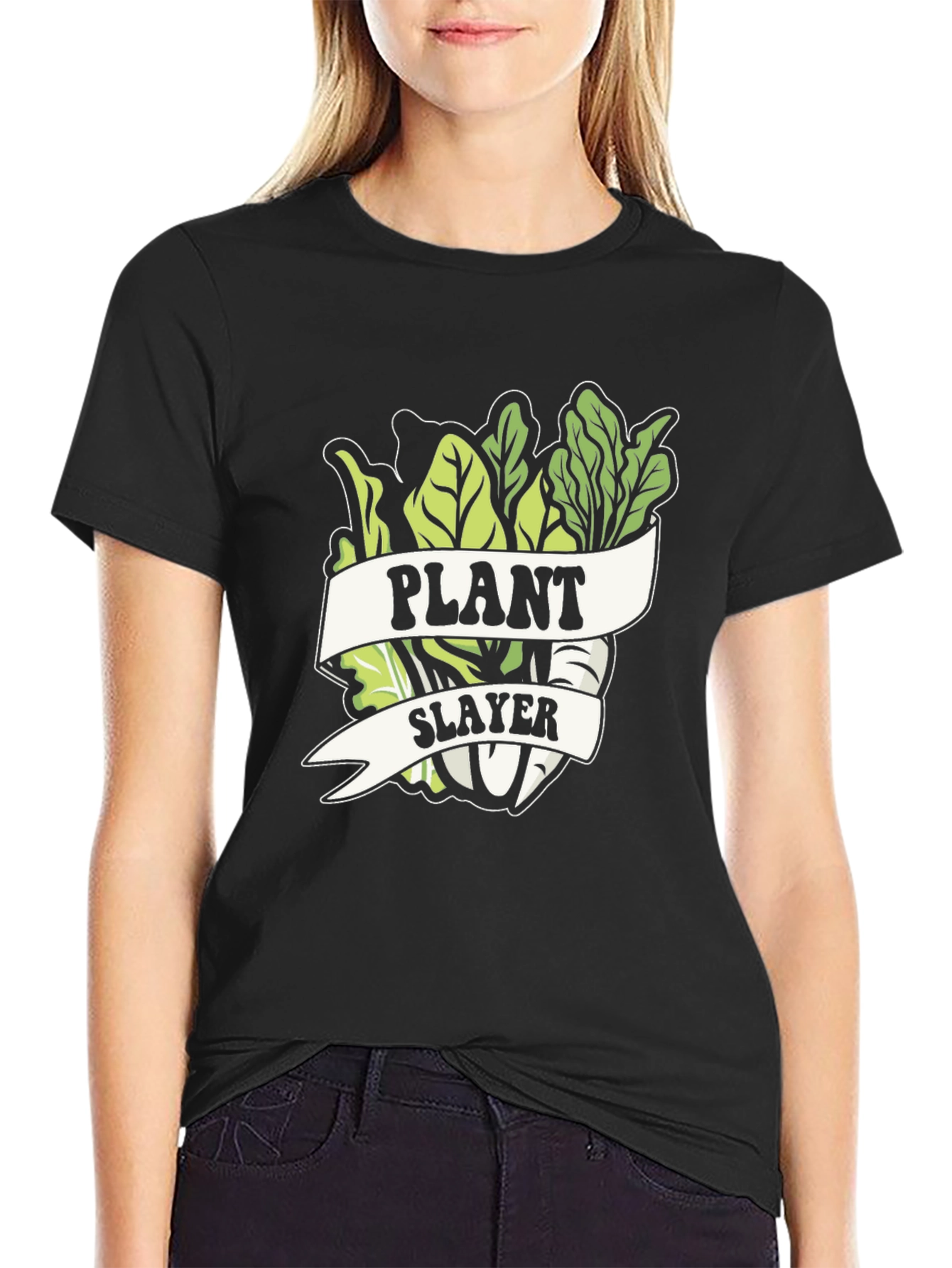 Plant Slayer Graphic T-Shirt - Vegetarian Humor Tee