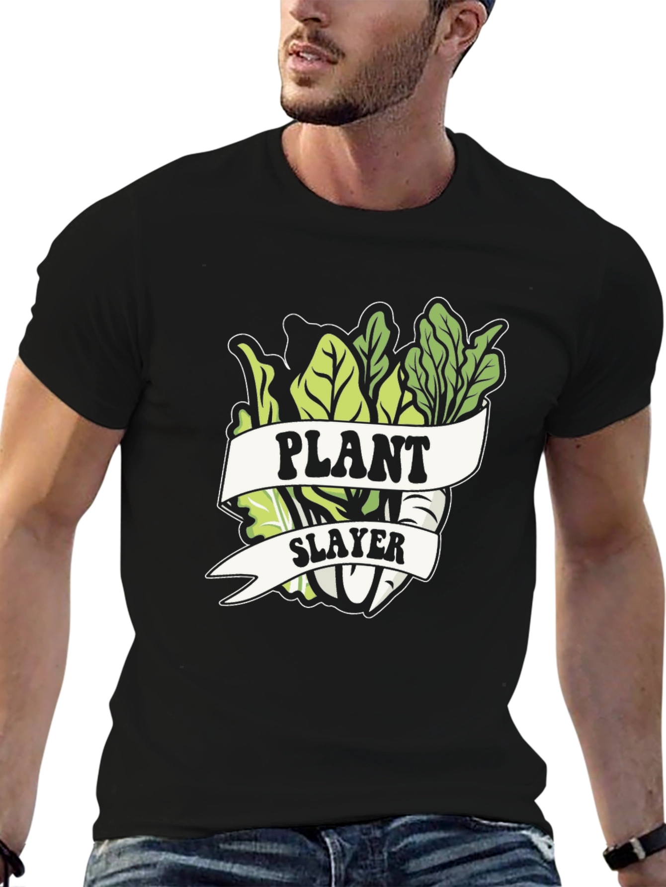 Plant Slayer Graphic T-Shirt - Vegetarian Humor Tee