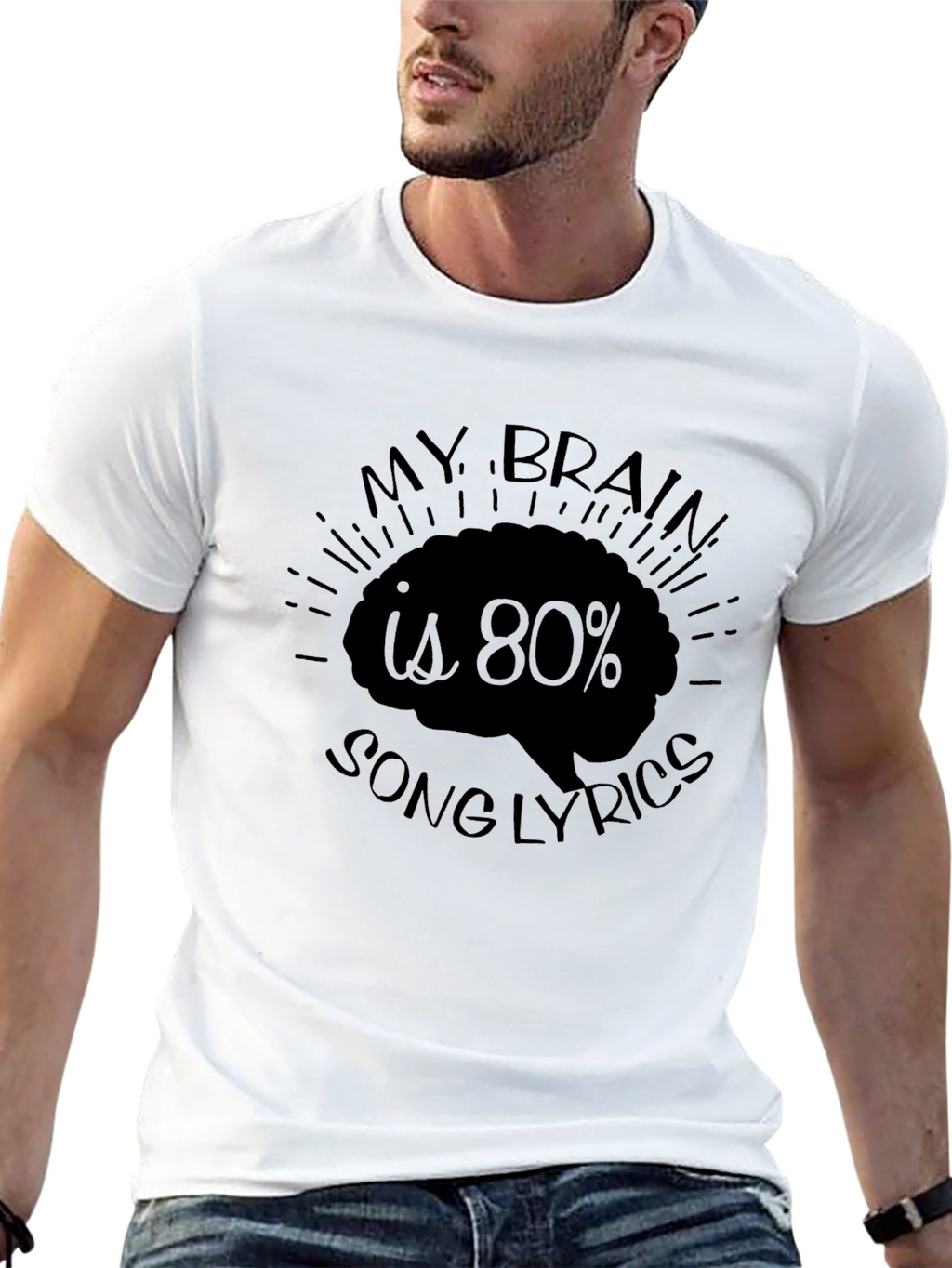 Brain Song Lyrics Graphic T-Shirt
