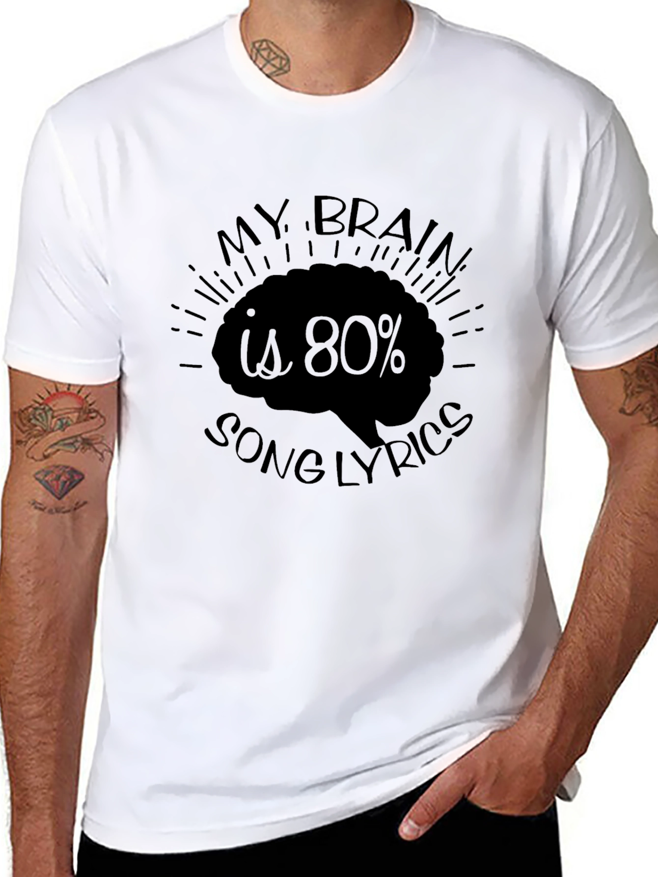 Brain Song Lyrics Graphic T-Shirt