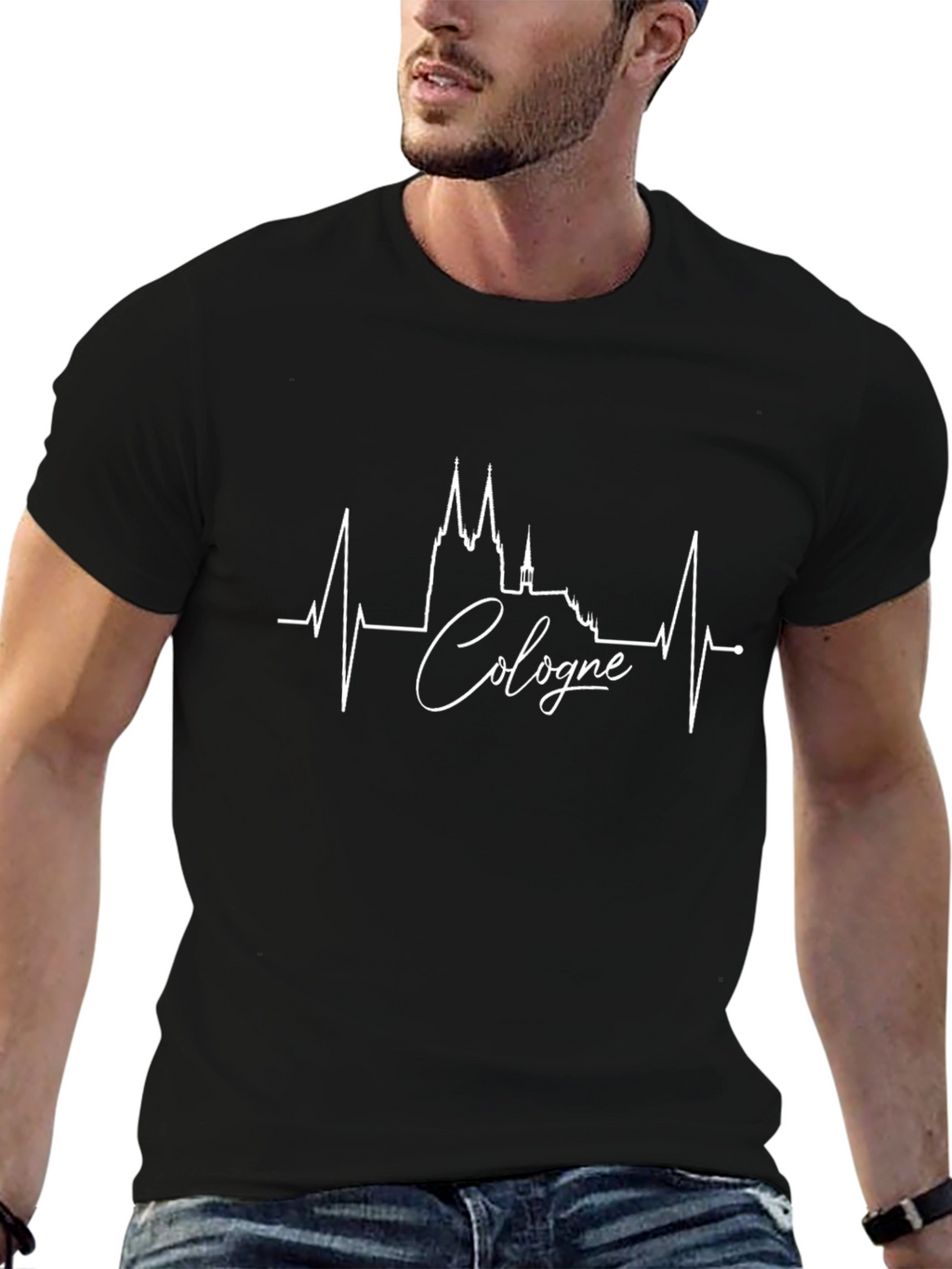 Cologne Heartbeat T-Shirt - Germany Skyline