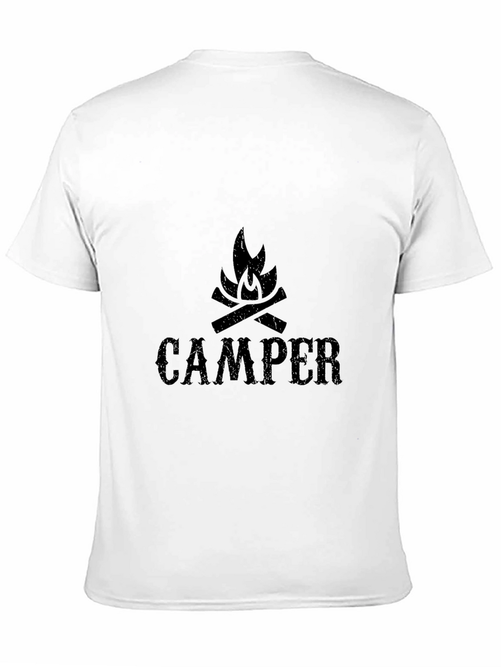 Camper Bonfire Graphic Tee - Black Cotton Camping Shirt