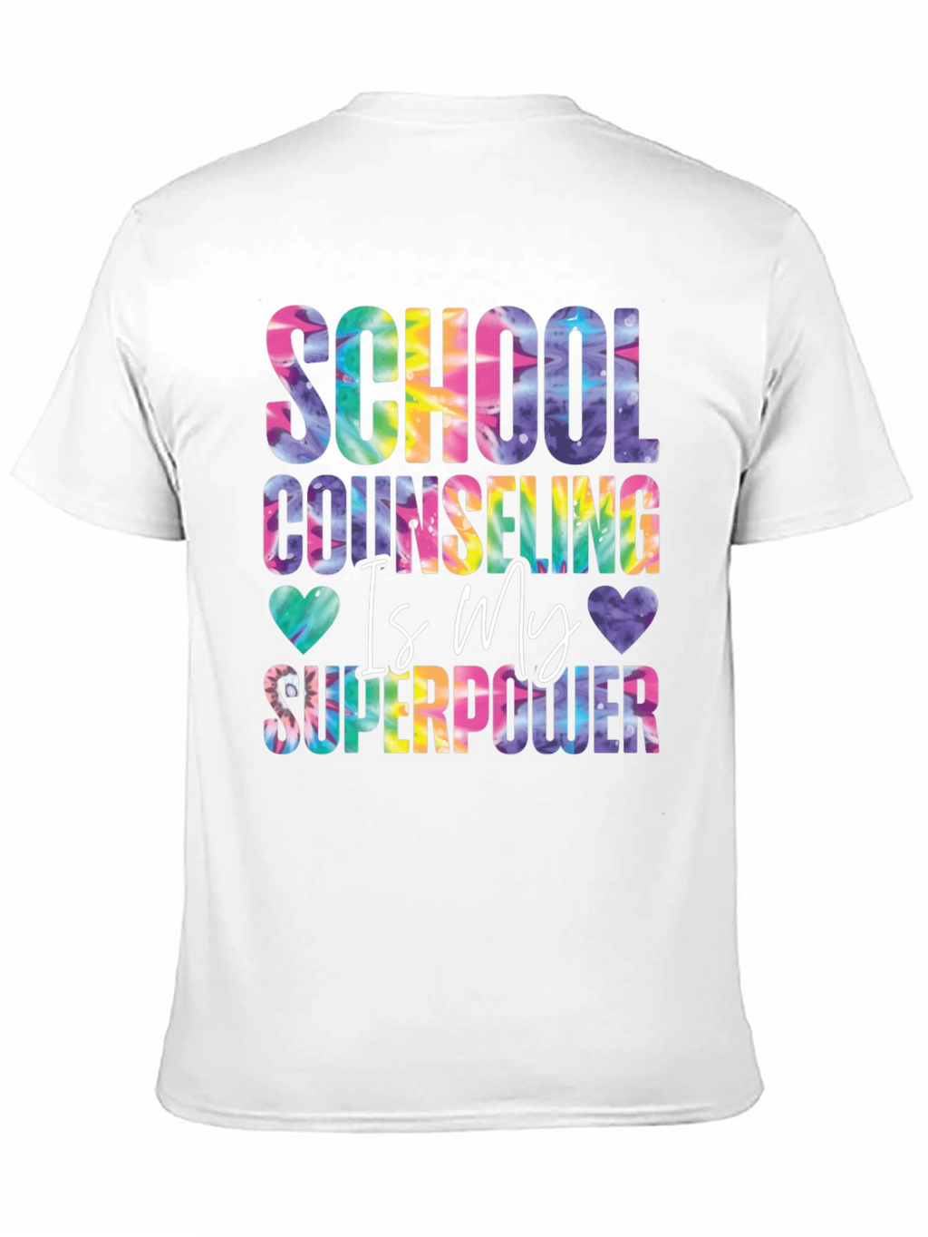 School Counselor Superpower Tie Dye Graphic Tee