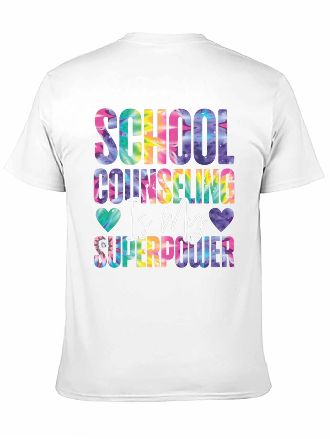 School Counselor Superpower Tie Dye Graphic Tee