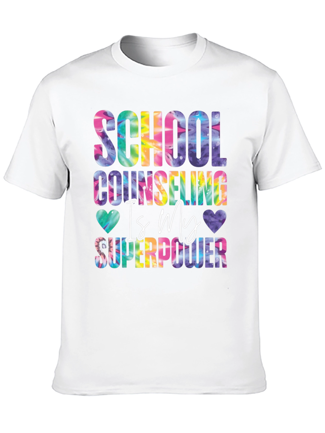 School Counselor Superpower Tie Dye Graphic Tee