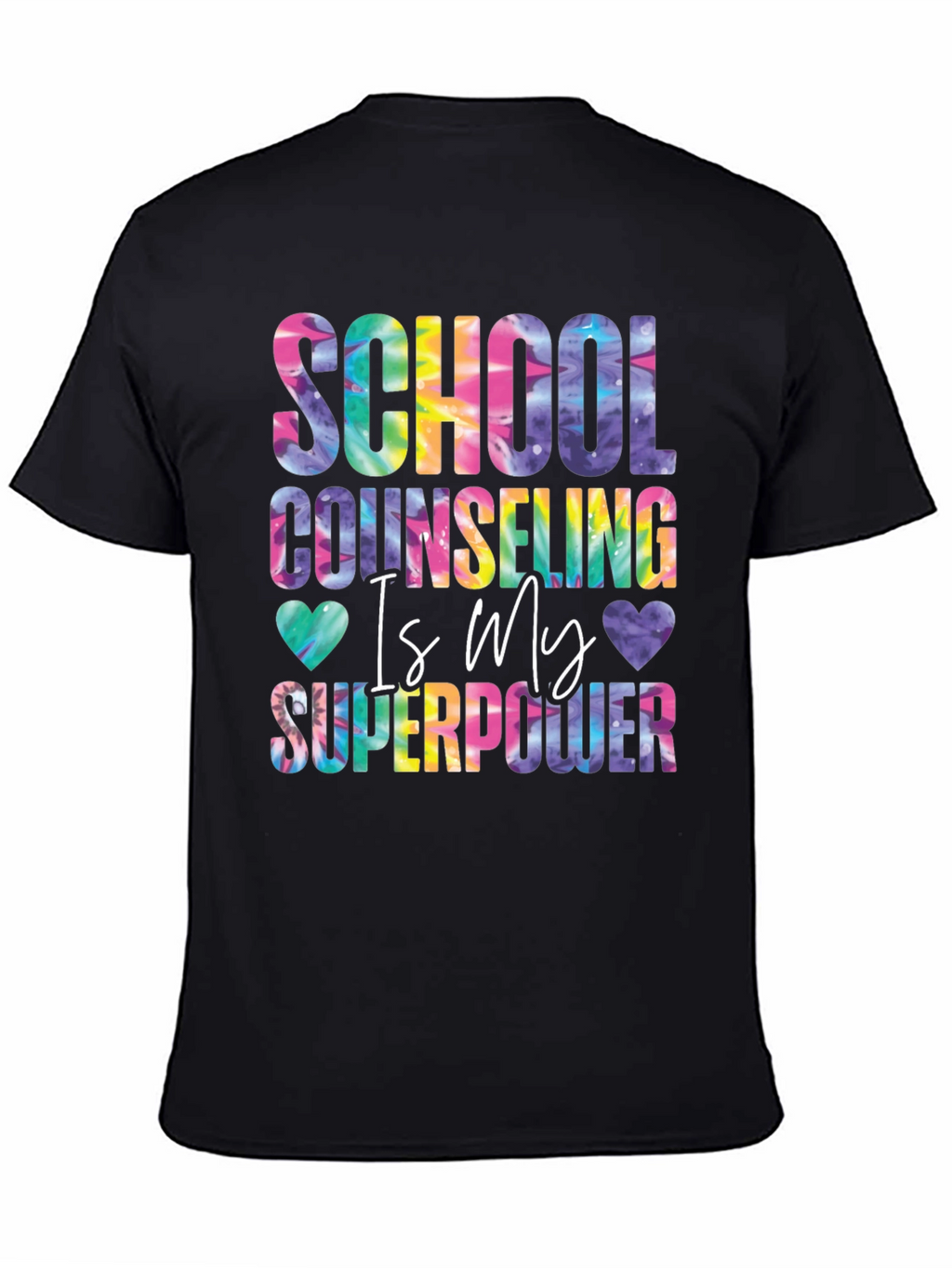 School Counselor Superpower Tie Dye Graphic Tee