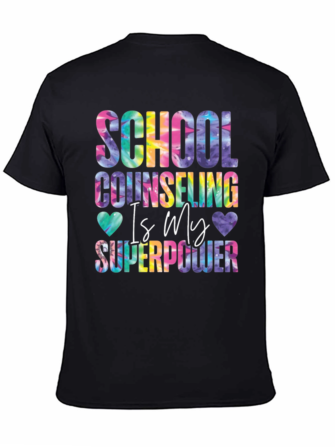 School Counselor Superpower Tie Dye Graphic Tee