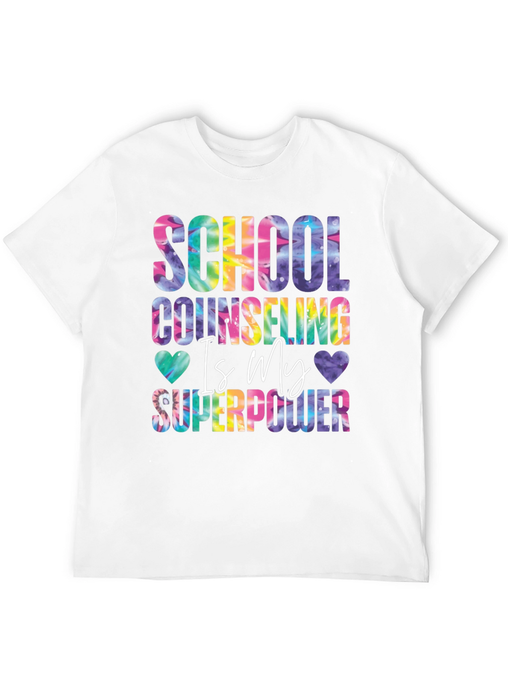 School Counselor Superpower Tie Dye Graphic Tee