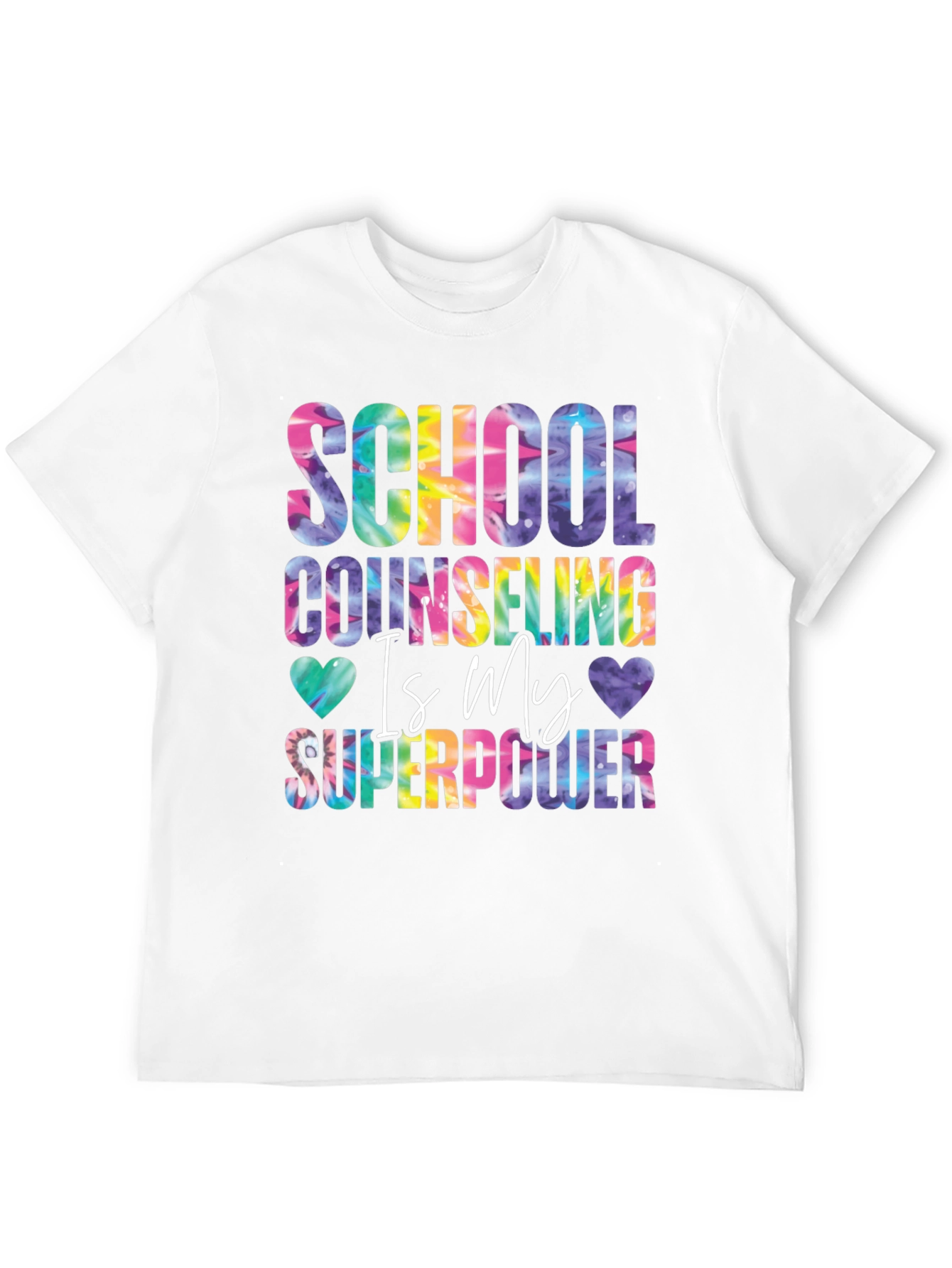 School Counselor Superpower Tie Dye Graphic Tee