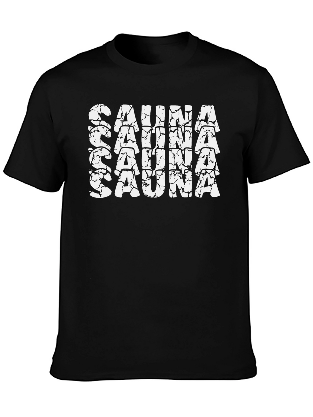 Sauna Text Tee - Black Cotton T-Shirt