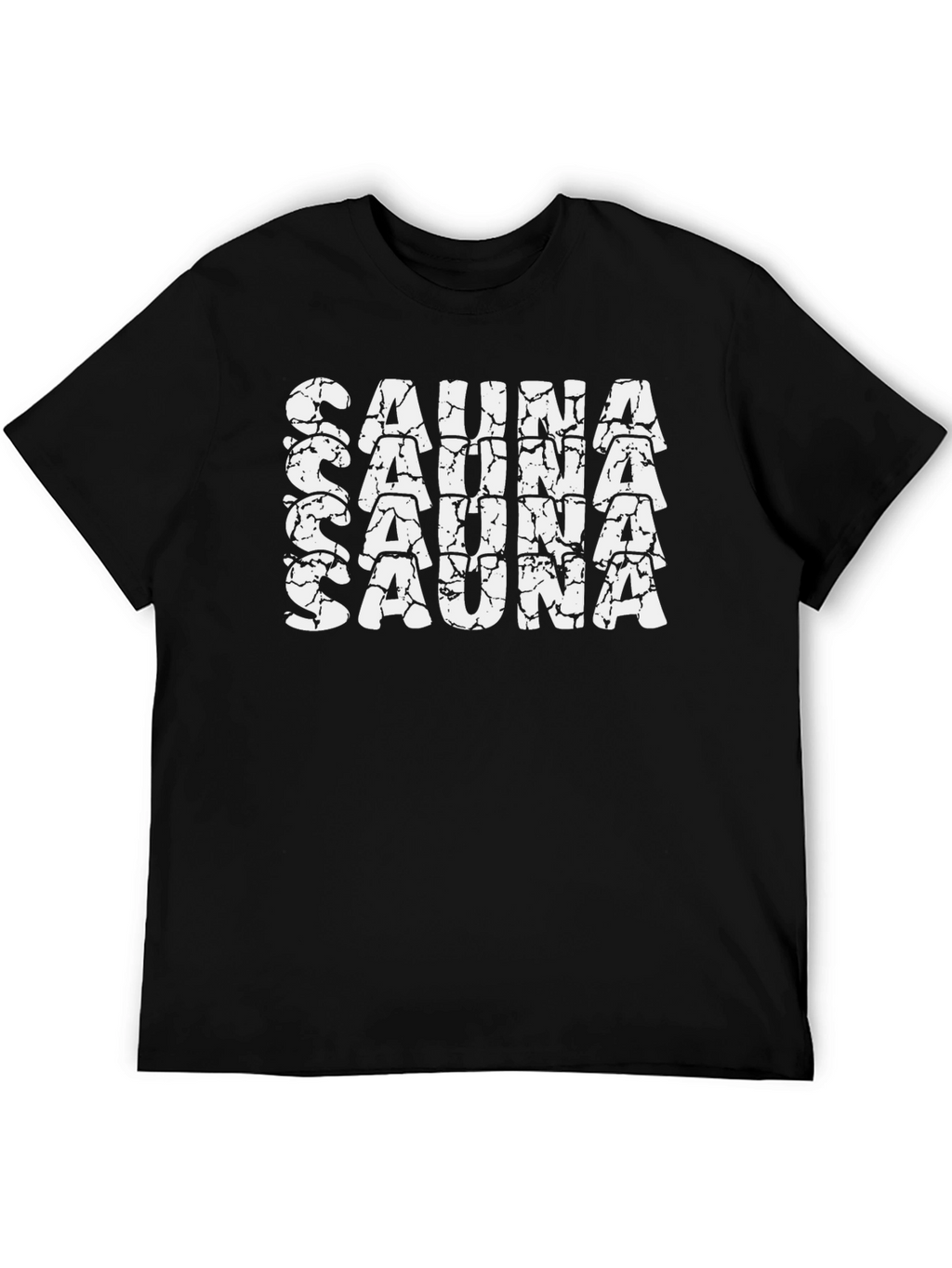 Sauna Text Tee - Black Cotton T-Shirt