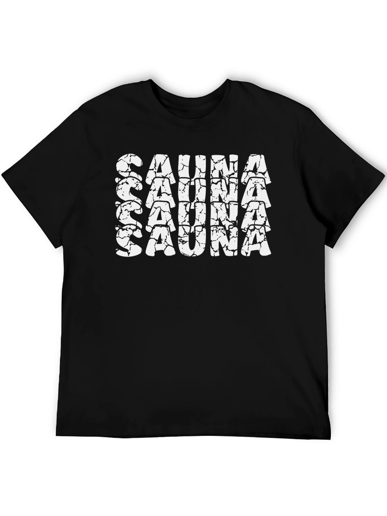 Sauna Text Tee - Black Cotton T-Shirt