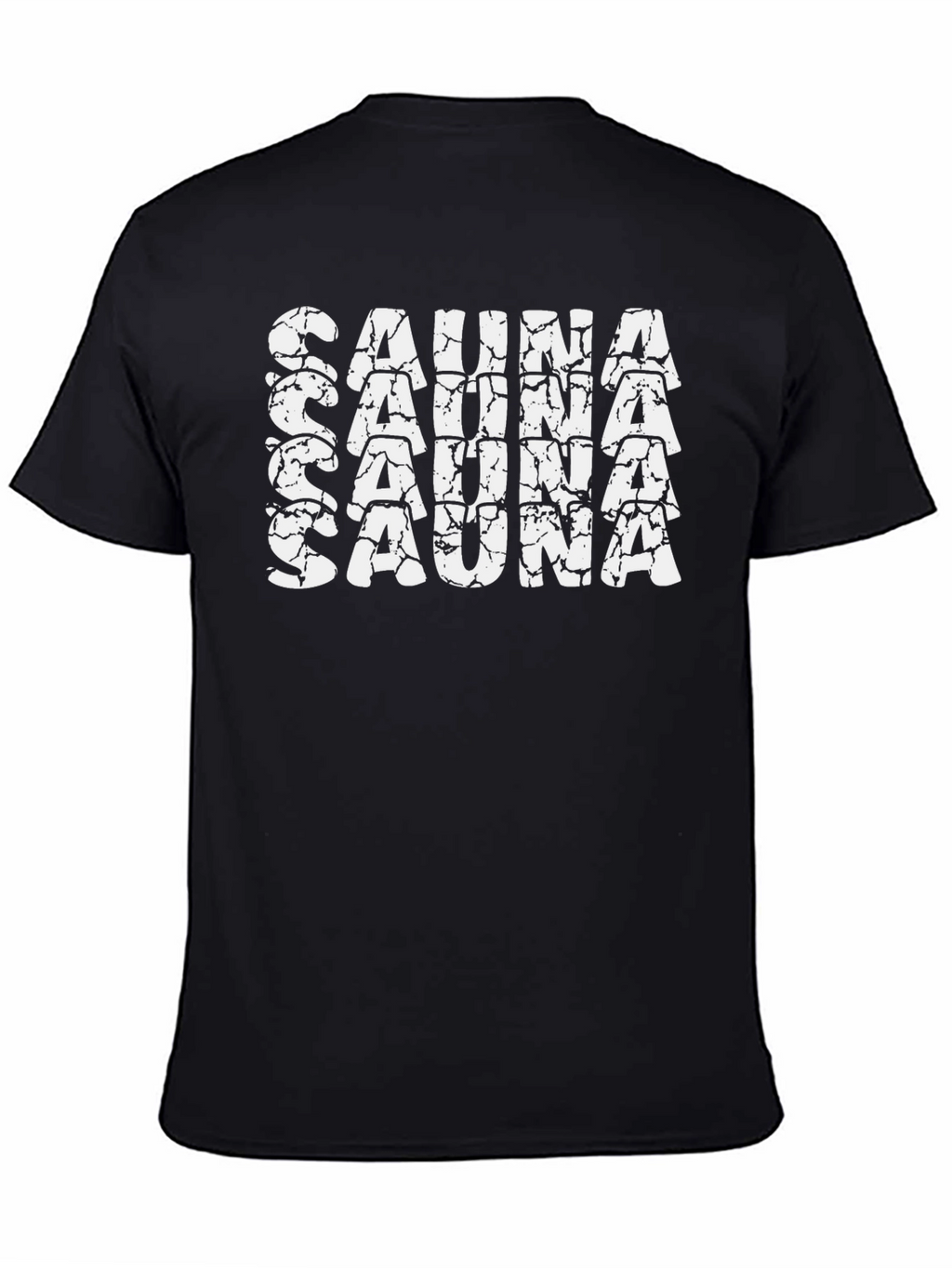 Sauna Text Tee - Black Cotton T-Shirt