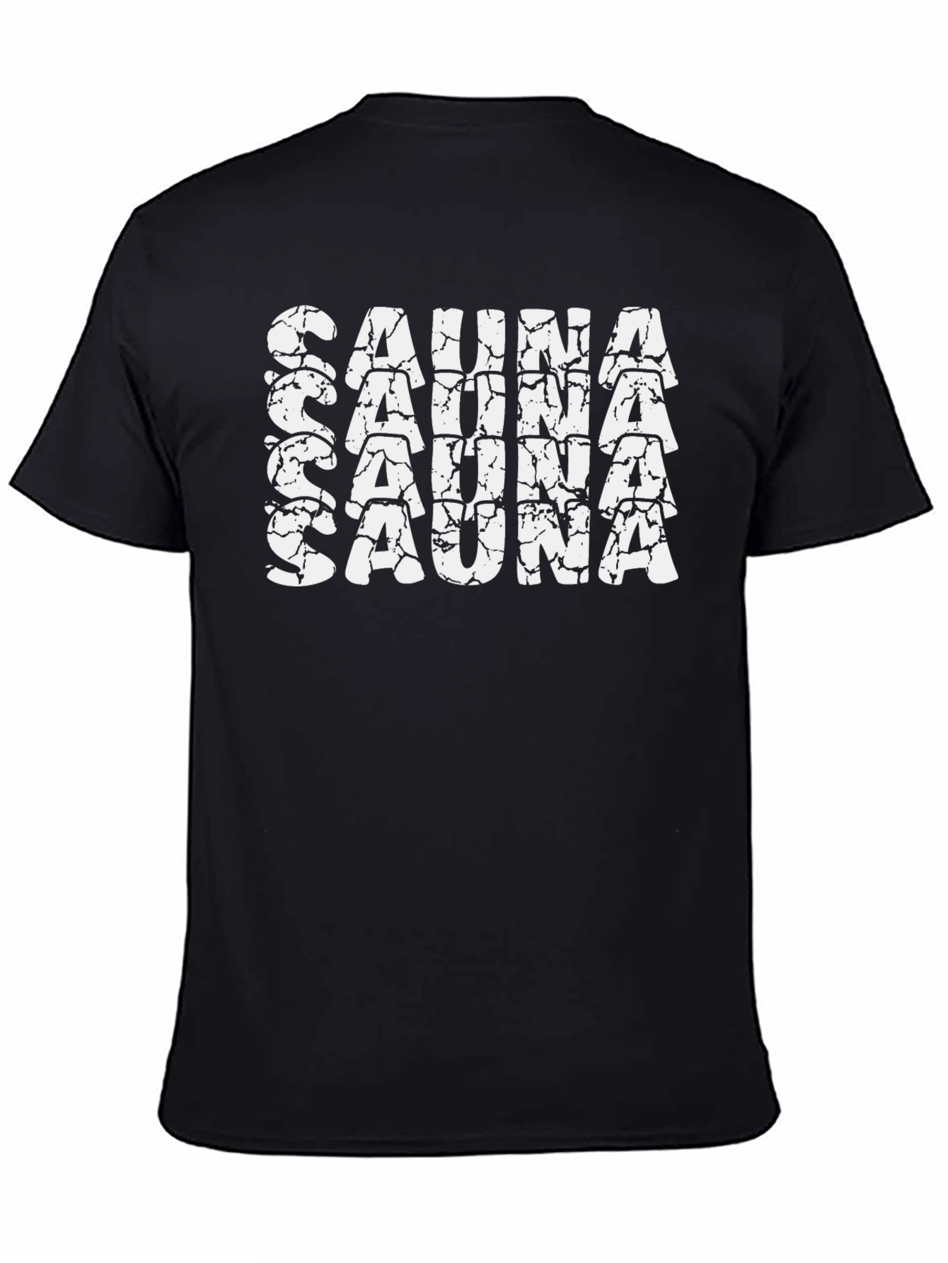 Sauna Text Tee - Black Cotton T-Shirt