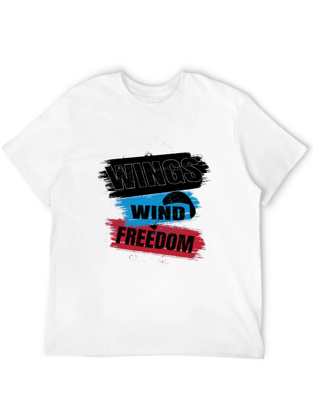 Wings Wind Freedom Graphic Tee - Black Cotton T-Shirt