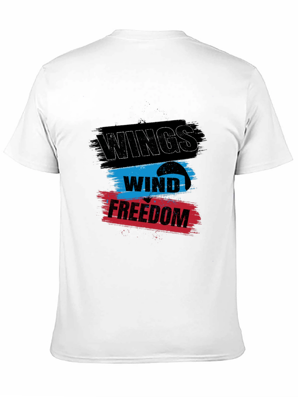 Wings Wind Freedom Graphic Tee - Black Cotton T-Shirt