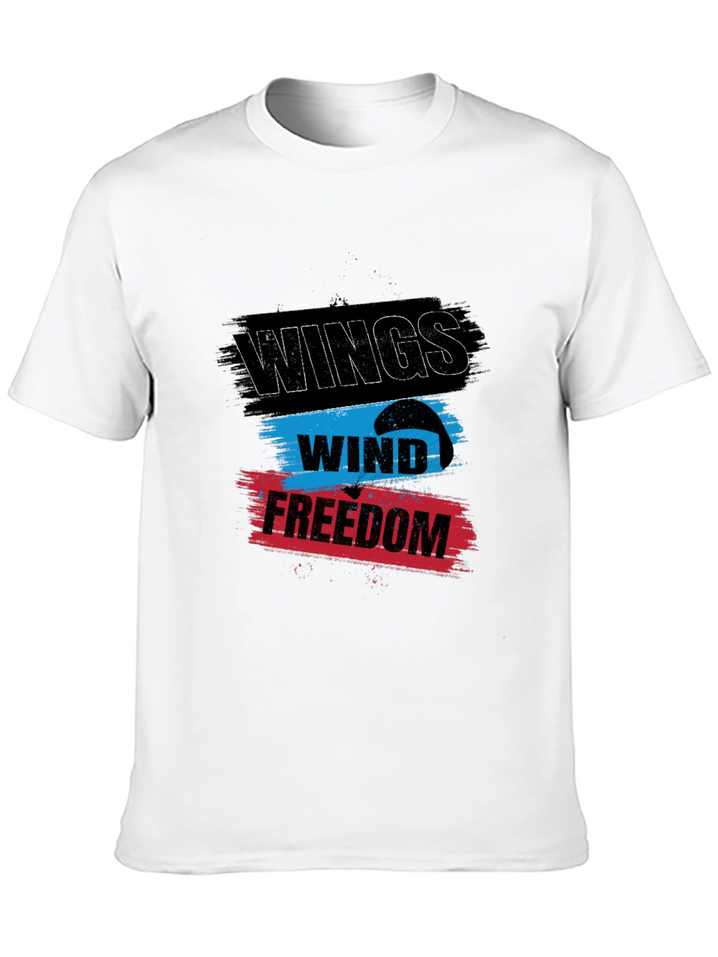 Wings Wind Freedom Graphic Tee - Black Cotton T-Shirt