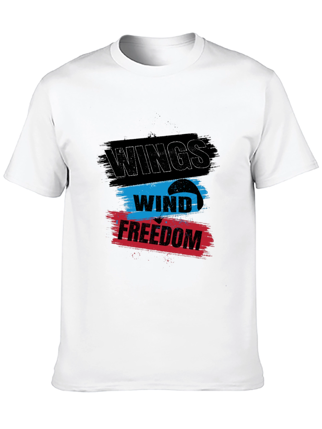 Wings Wind Freedom Graphic Tee - Black Cotton T-Shirt