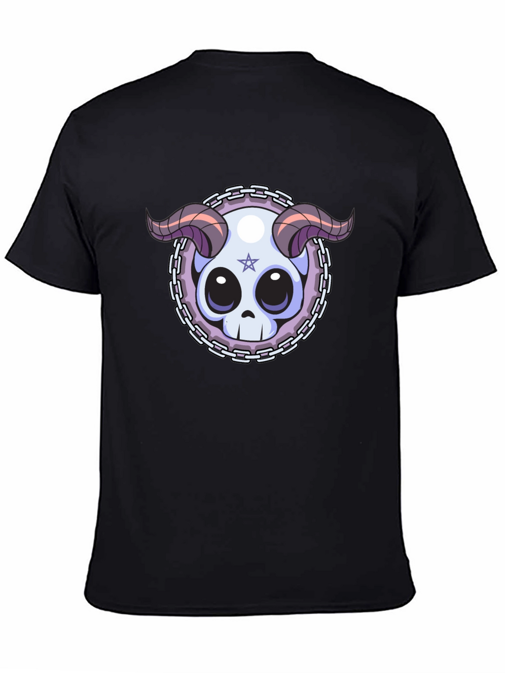 Skull & Horns Graphic Tee - Edgy Style