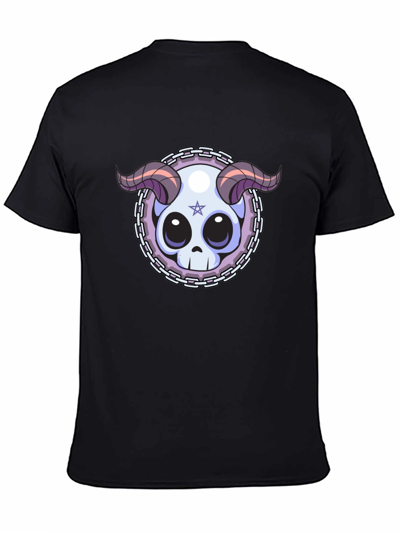 Skull & Horns Graphic Tee - Edgy Style