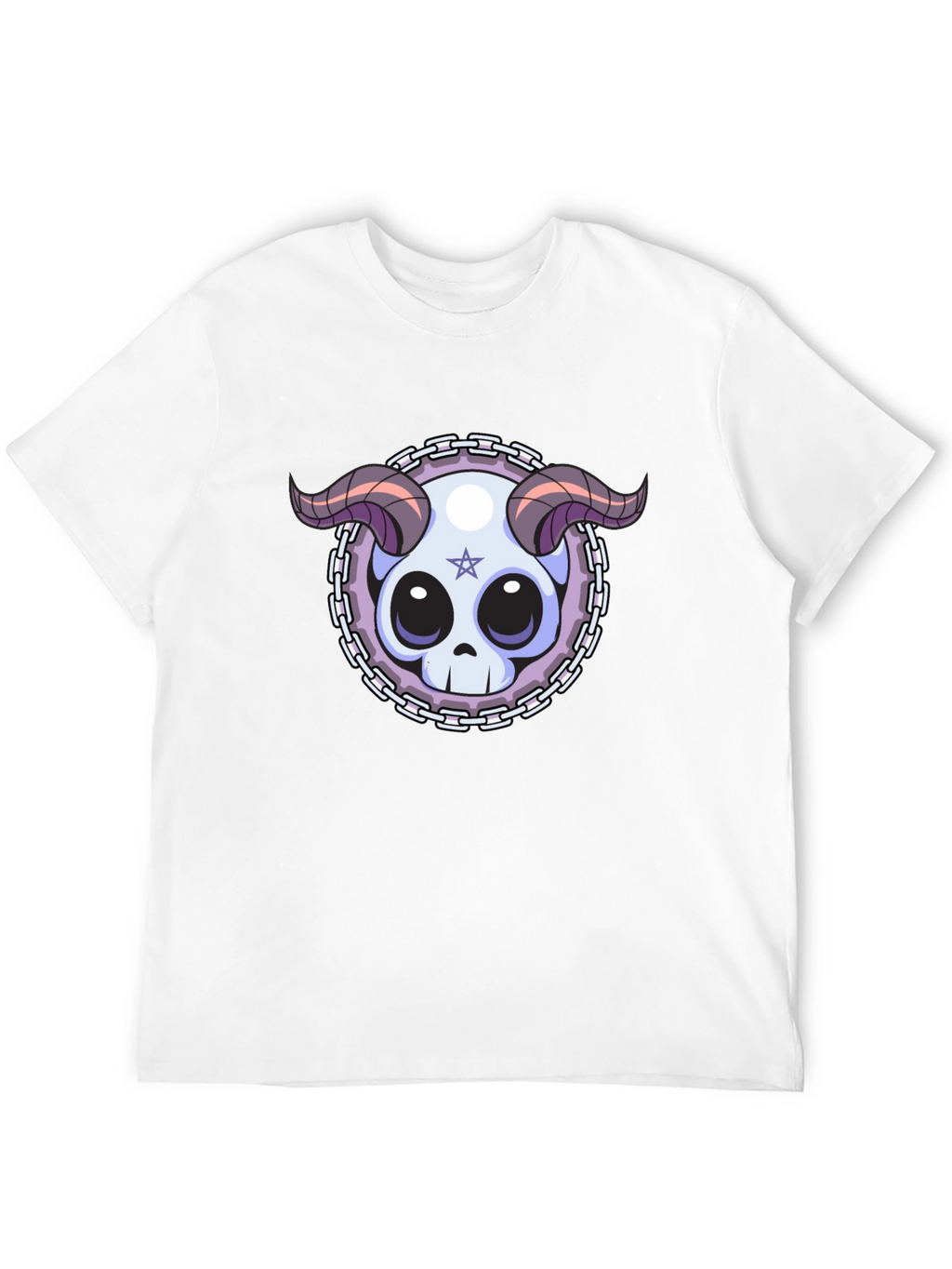Skull & Horns Graphic Tee - Edgy Style