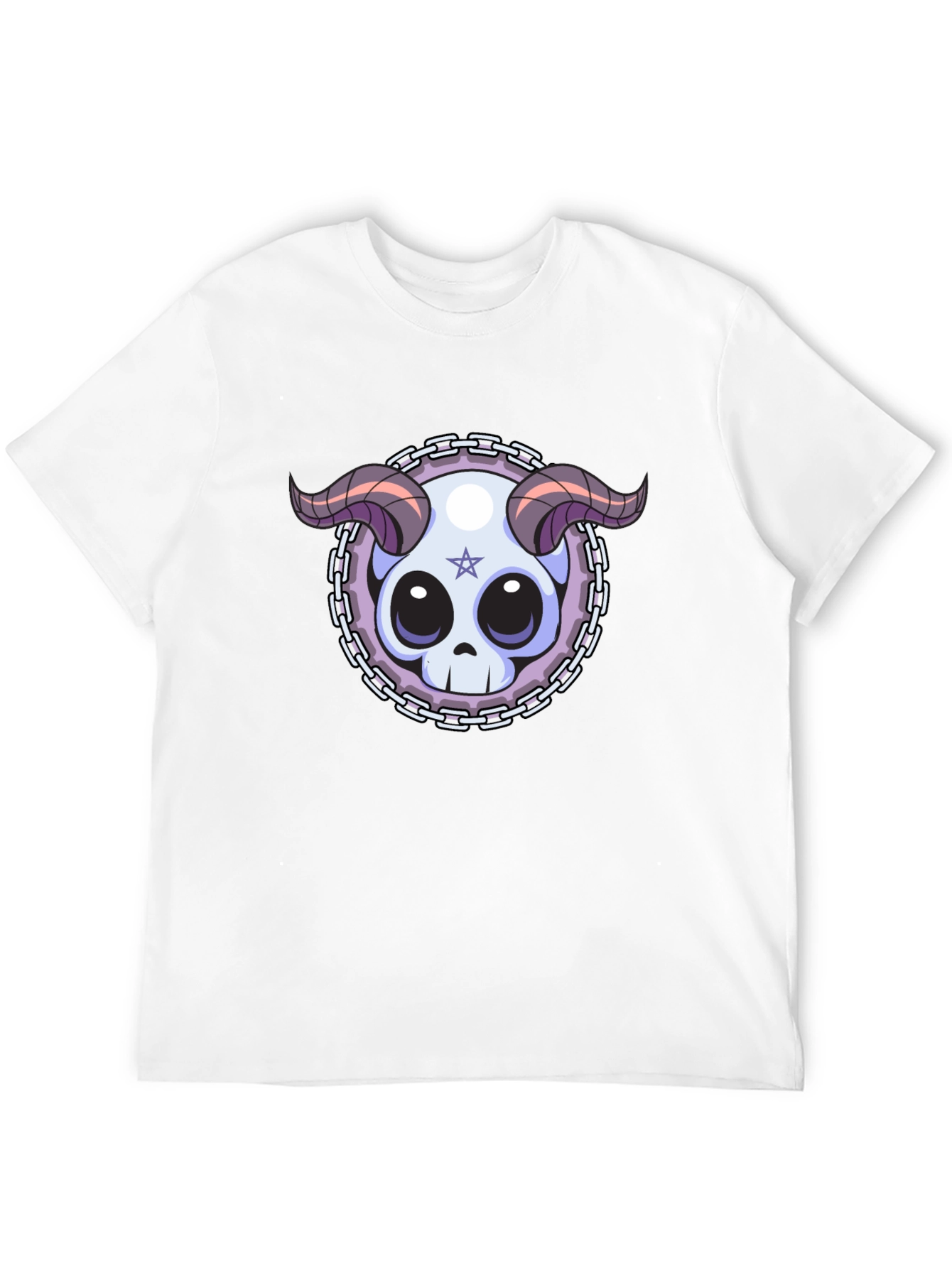 Skull & Horns Graphic Tee - Edgy Style