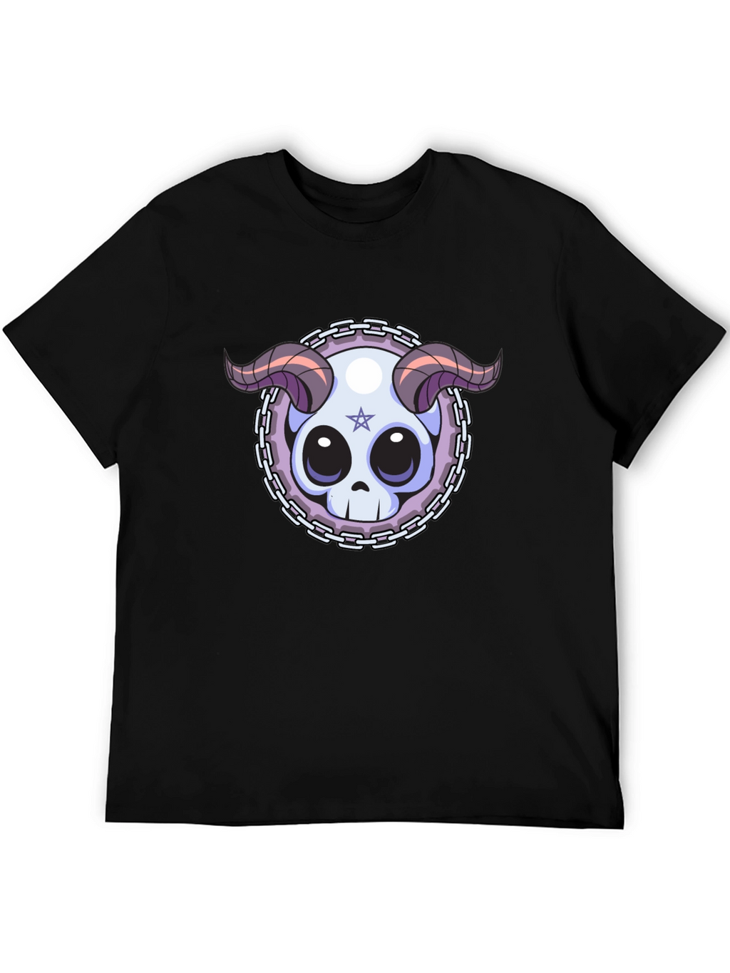 Skull & Horns Graphic Tee - Edgy Style