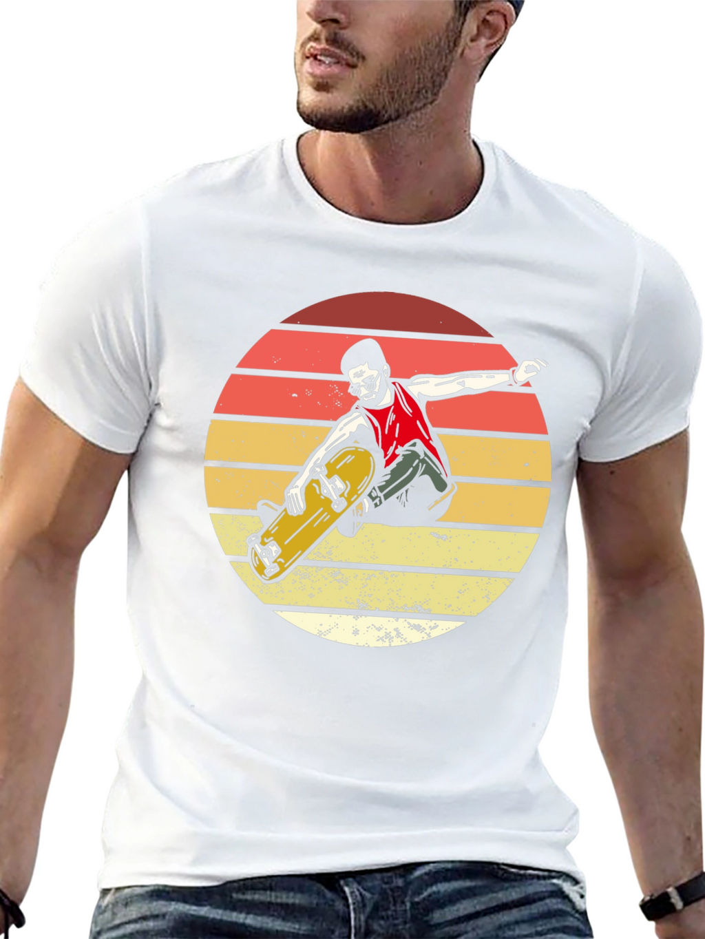 Skater Sunset Graphic Tee - Retro Style