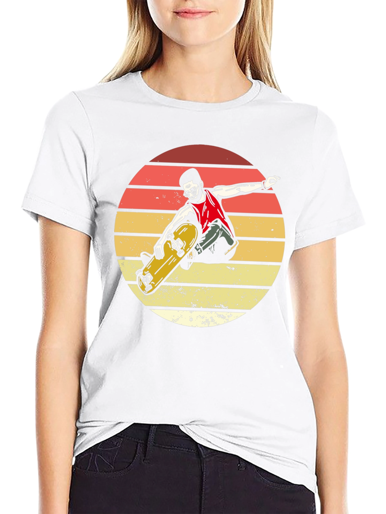 Skater Sunset Graphic Tee - Retro Style