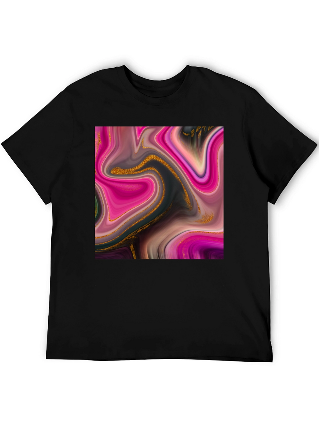 Abstract Swirl Tee - Artistic Mens Black T-Shirt