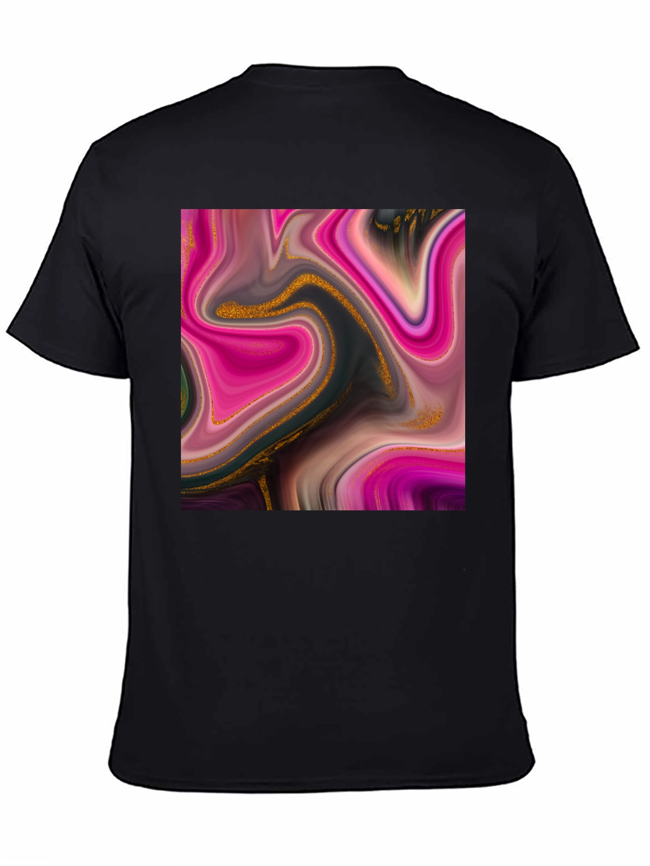 Abstract Swirl Tee - Artistic Mens Black T-Shirt