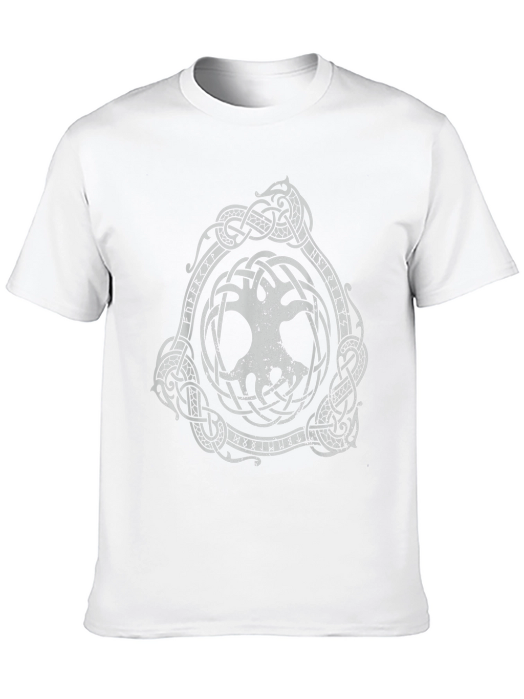 Black T-Shirt with Yggdrasil Viking Tree of Life Design