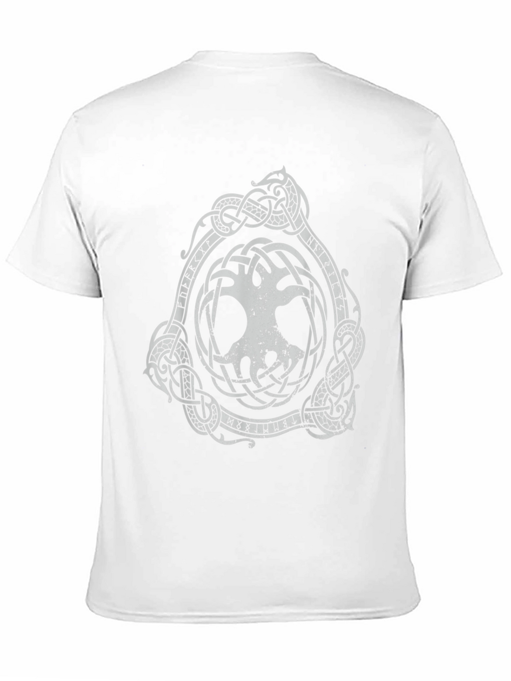 Black T-Shirt with Yggdrasil Viking Tree of Life Design