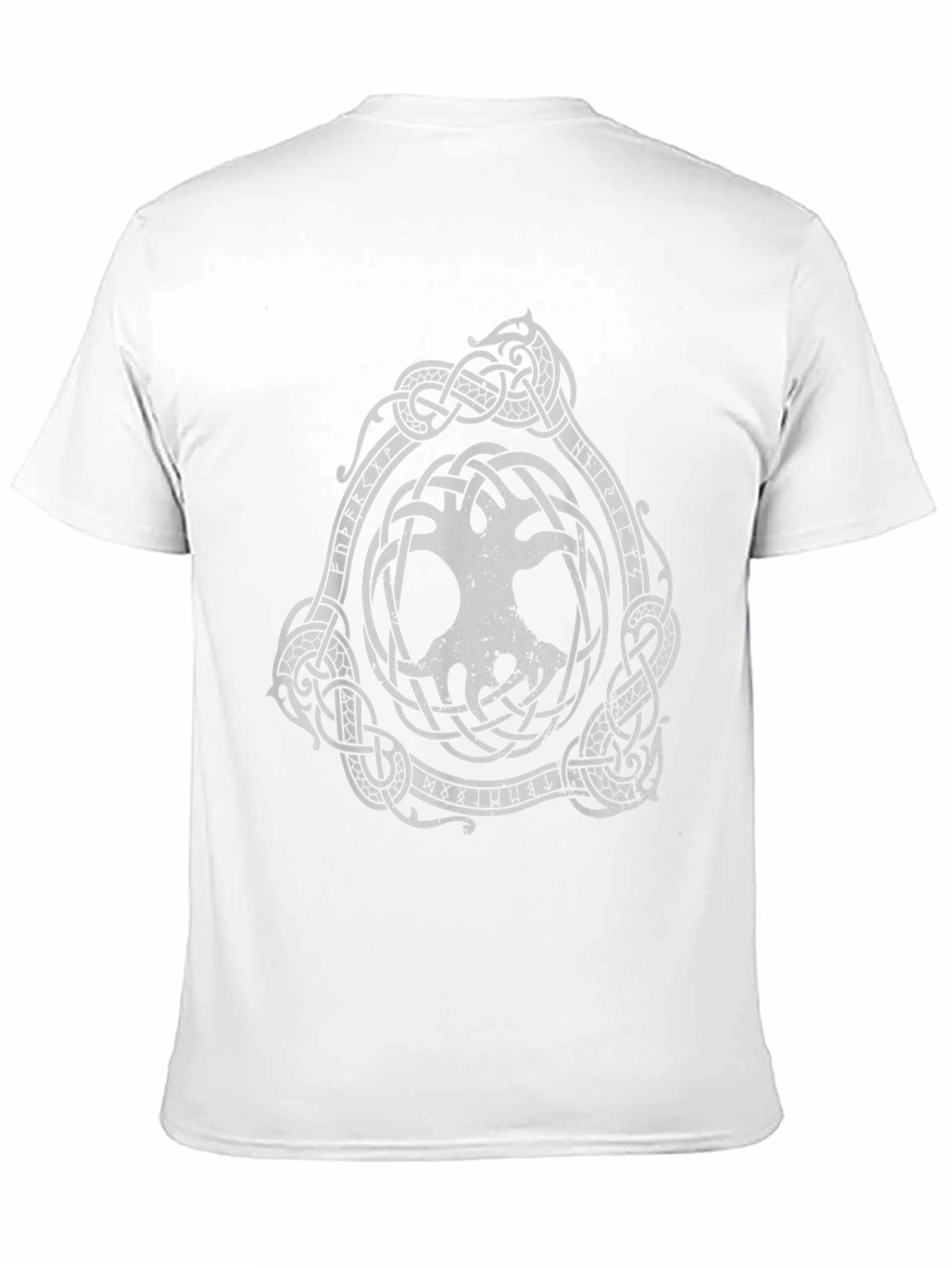 Black T-Shirt with Yggdrasil Viking Tree of Life Design
