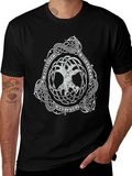 Black T-Shirt with Yggdrasil Viking Tree of Life Design