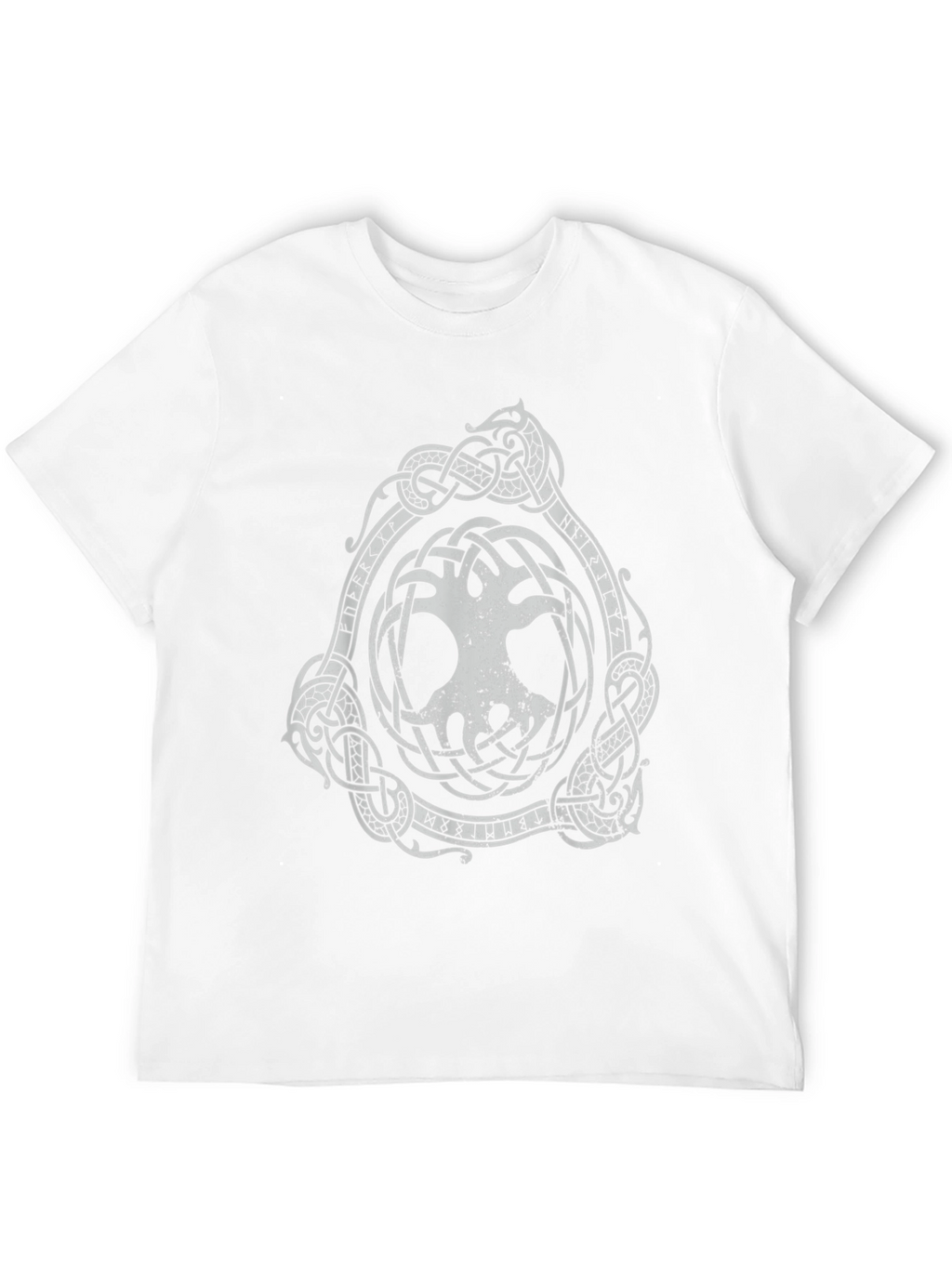 Black T-Shirt with Yggdrasil Viking Tree of Life Design