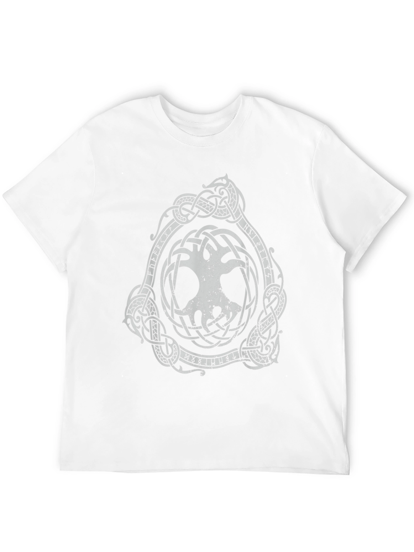 Black T-Shirt with Yggdrasil Viking Tree of Life Design