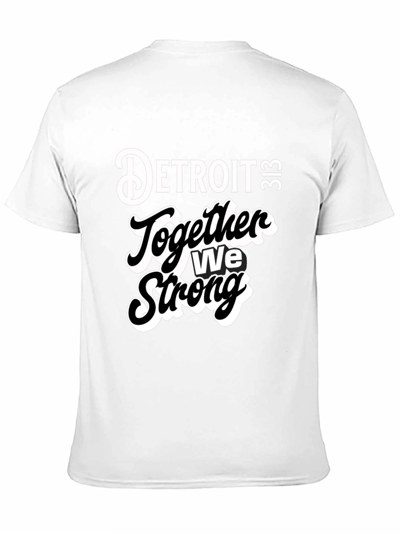 Detroit Together We Strong Black Graphic Tee