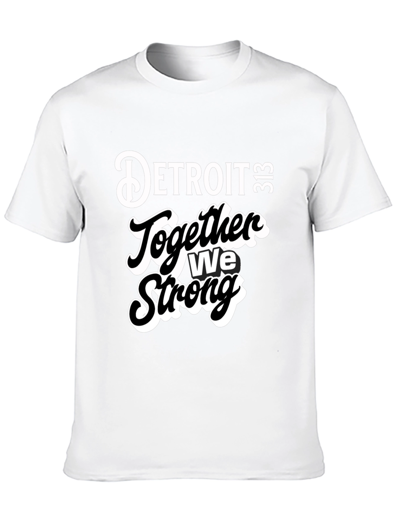 Detroit Together We Strong Black Graphic Tee